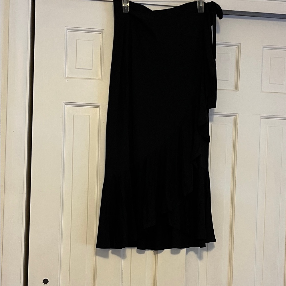 Max Studio Wrap Asymmetrical Black Skirt